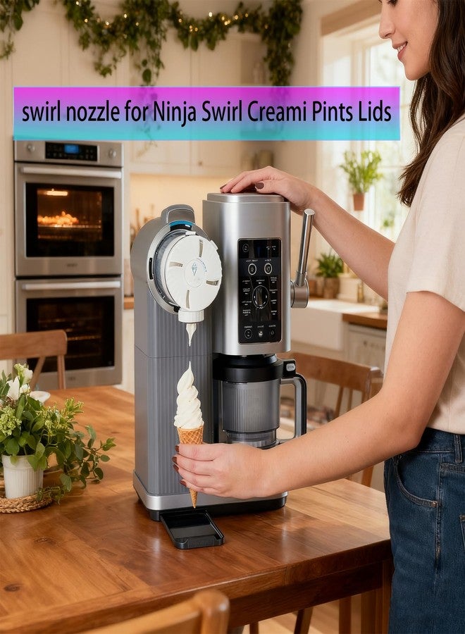 ziHenryDa 6 sets swirl nozzle for Ninja Swirl Creami Pints Lids,Soft Serve Maker nozzle for Ninja Swirl Creami NC701 & NC700 Pints Lids,(6 groups of different shapes) (6, Black) - Image 2